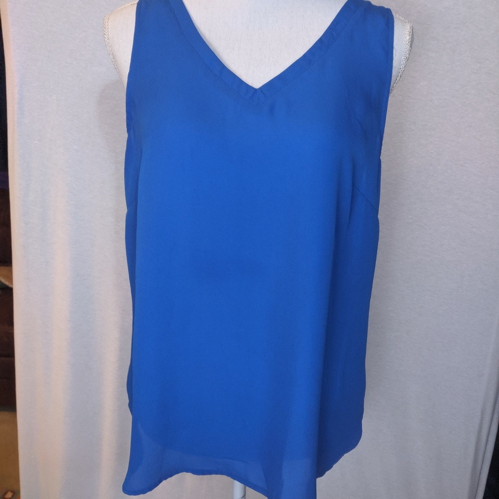 Counterparts Blue Sleeveless Blouse Tie Detail